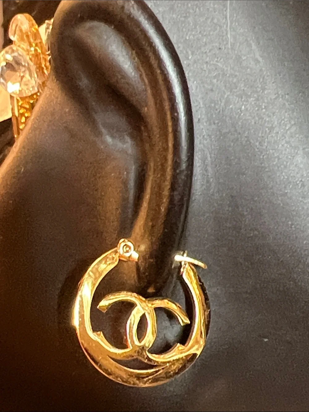 Stainless Steel Gold Interlocking Hoop Earrings - Designer Inspired